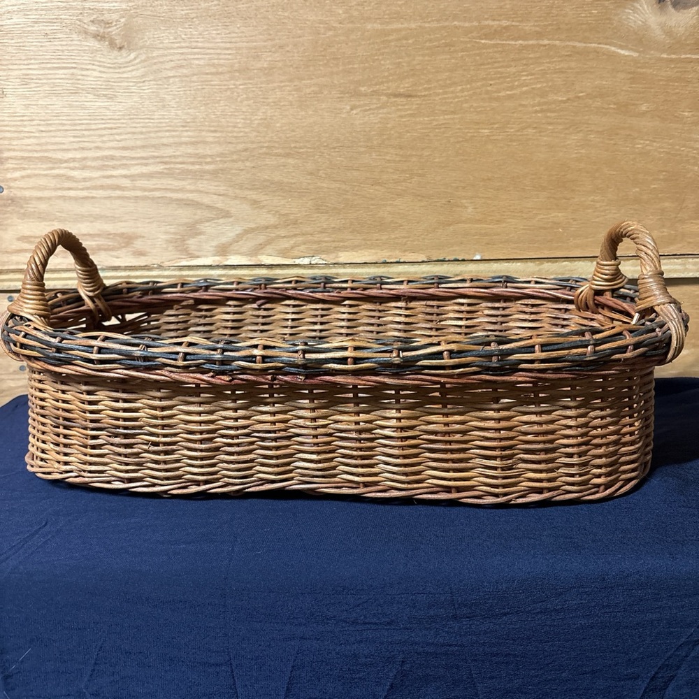 Woven Basket with Handles - Brown